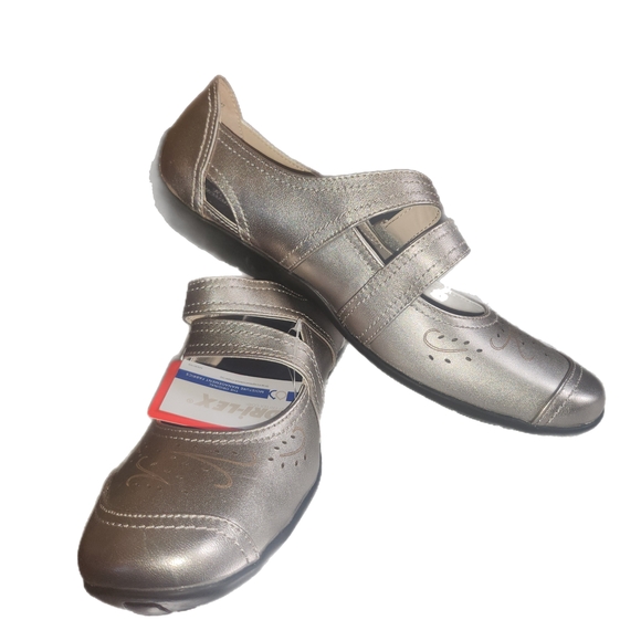 Ros Hommerson 62005 Chelsa Pewter Mary Jane Comfort Flats Size 10.5 Brand New - Picture 2 of 7